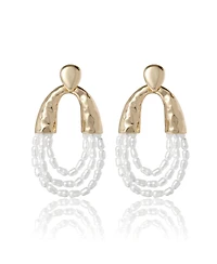 Bcbg Multi-Strand Beaded Loop Earrings