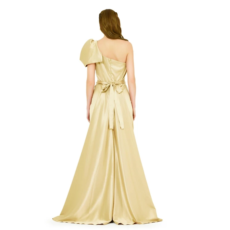 Amri Women's One Shoulder Draped Sleeve Gown
