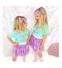 Sweet Wink Baby Girl's Mermaid Splash Tulle Bow Baby Headband