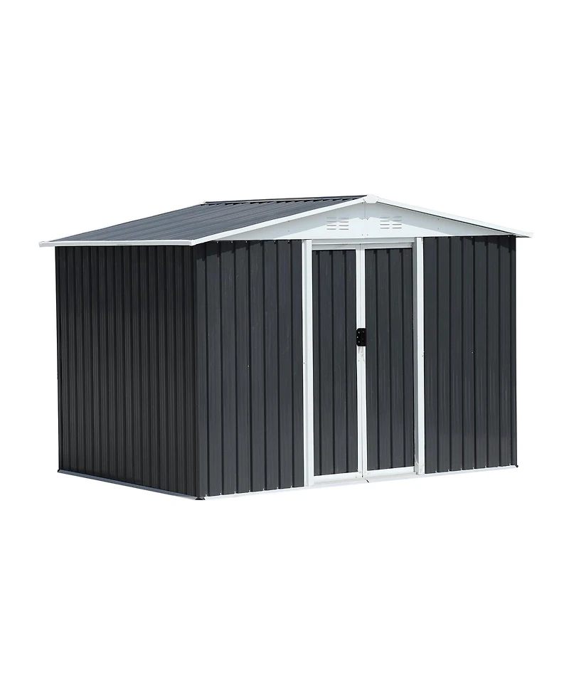 Mondawe 8FTx6FT Outdoor Storage Garden Bike Shed With Aluminum alloy frame and sliding door
