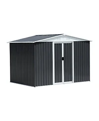 Mondawe 8FTx6FT Outdoor Storage Garden Bike Shed With Aluminum alloy frame and sliding door