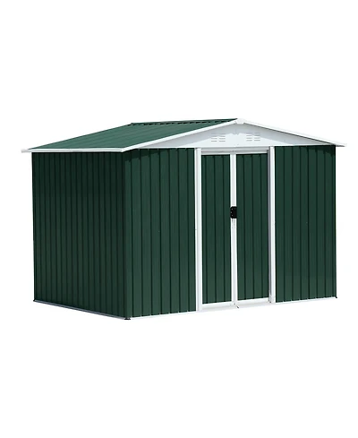 Mondawe 8FTx6FT Outdoor Storage Garden Bike Shed With Aluminum alloy frame and sliding door