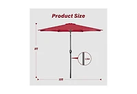 One 10ft Outdoor Market Patio Umbrella with 8 Sturdy Ribs, Tilt/Crank Push Button for Garden, Deck, Backyard and Pool