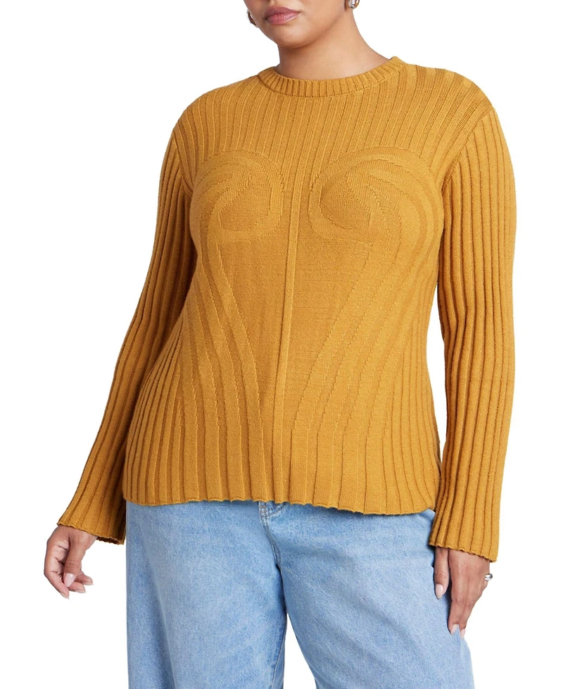 Eloquii Women's Bust Stitch Sweater