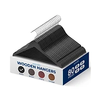 SereneLife Pack Wooden Coat Hangers – Durable Suit Hangers with 360° Swivel Hook & Notches – Slim Design for Shirts, Jackets