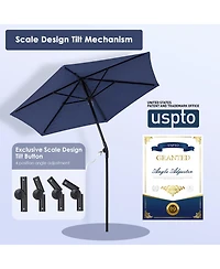 Yescom 7.5 Ft Outdoor Patio Umbrella 6 Ribs with Scale Tilt Button Strap UV30+ Sunshade Garden Parasol for Yard Deck Market Pool Navy Blue