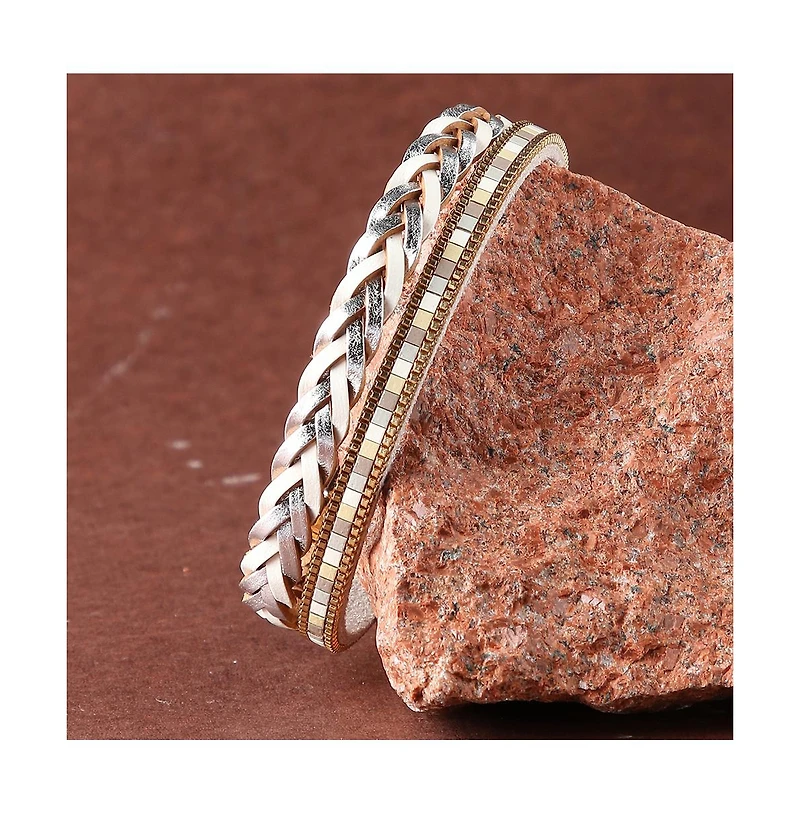 Sohi Women's Plait Leather Bracelet