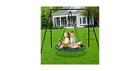 Slickblue Toddler Outdoor Spider Web Saucer Swing Round Swing Backyard Playground