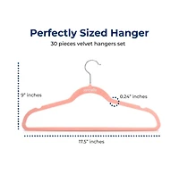 SereneLife 30 Pack Velvet Hangers - Non-Slip, 360° Swivel Hook