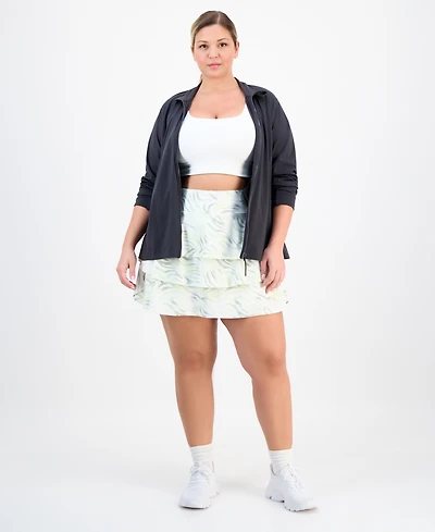 Id Ideology Plus Zebra-Print Flounce-Hem Skort, Macy's Exclusive
