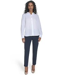 Tommy Hilfiger Women's Slim-Fit Roll-Tab-Sleeve Shirt