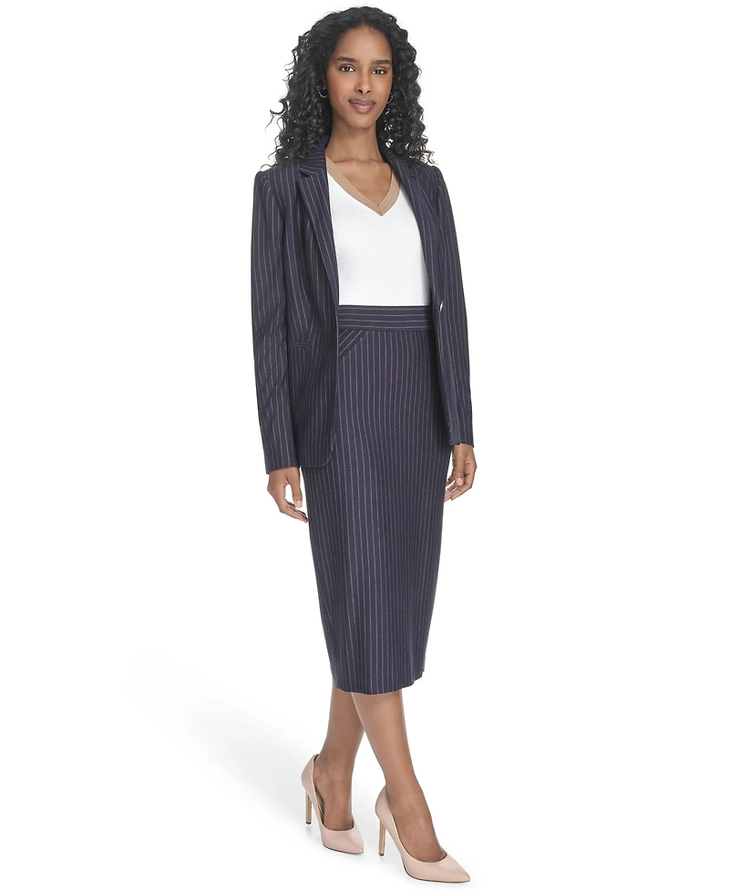 Tommy Hilfiger Women's Pinstriped Midi Skirt