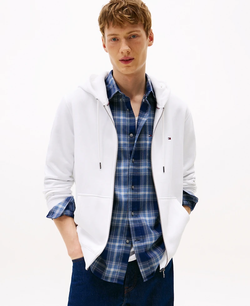 Tommy Hilfiger Men's Long Sleeve Zip-Front Flag Logo Hoodie