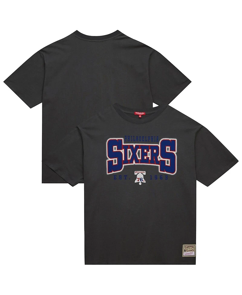 Mitchell & Ness Women's Charcoal Philadelphia 76ers Hardwood Classics Oversized Boyfriend T-Shirt