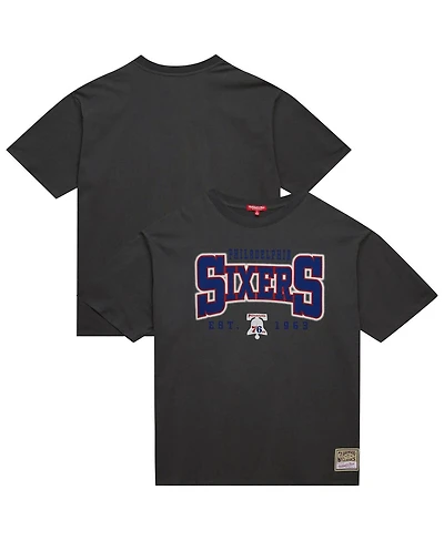 Mitchell & Ness Women's Charcoal Philadelphia 76ers Hardwood Classics Oversized Boyfriend T-Shirt