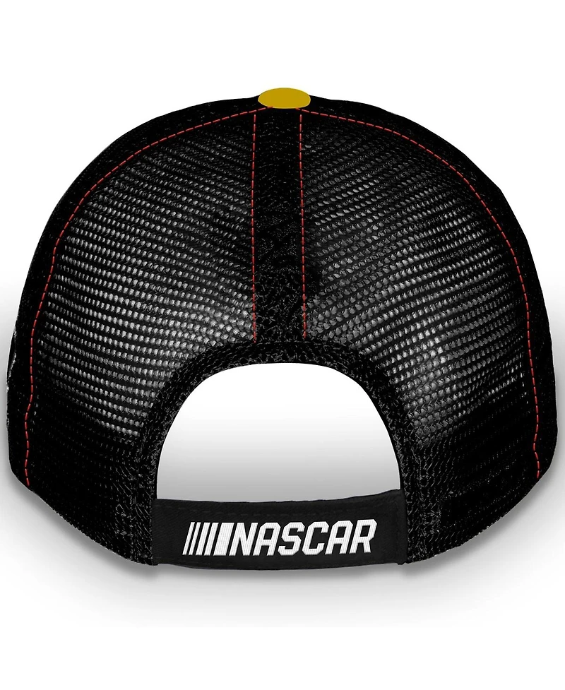 Checkered Flag Sports Men's and Women's Yellow Joey Logano Vintage Patch Trucker Adjustable Hat
