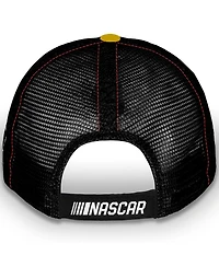 Checkered Flag Sports Men's and Women's Yellow Joey Logano Vintage Patch Trucker Adjustable Hat