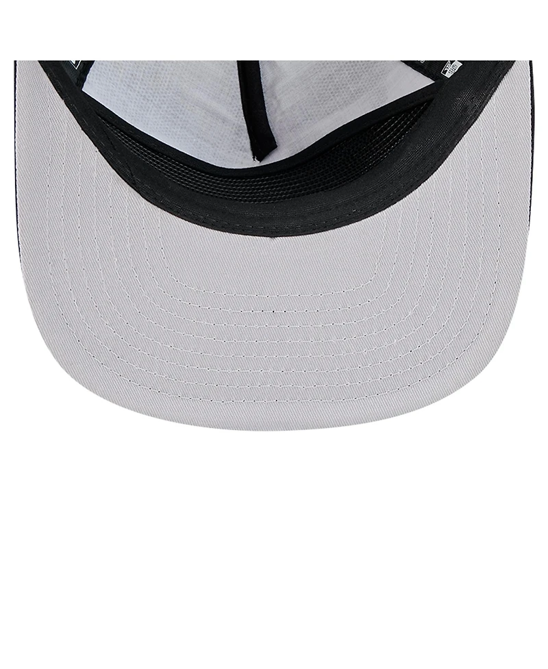 New Era Men's Black Brooklyn Nets Tone Foam Mesh Back Golfer Snapback Hat