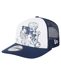 New Era Men's White/Navy Dallas Cowboys Distressed 9FIFTY A-Frame Snapback Hat