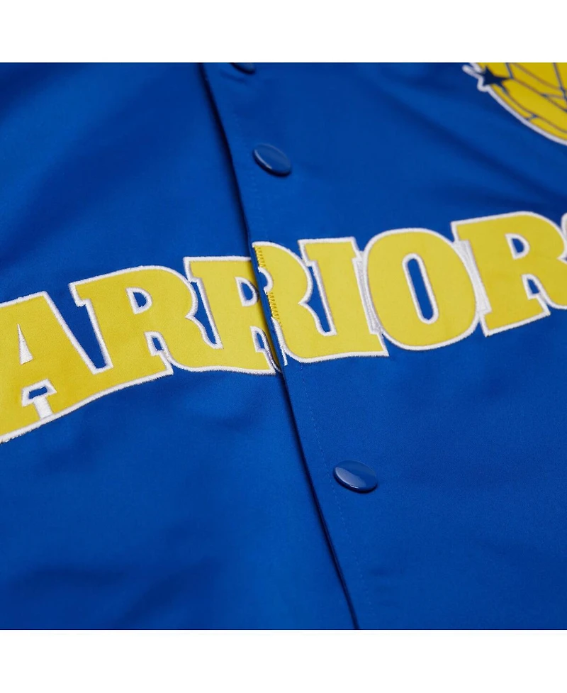 Mitchell & Ness Men's and Women's Royal Golden State Warriors Vintage Team Origins Satin Full-Snap Jacket