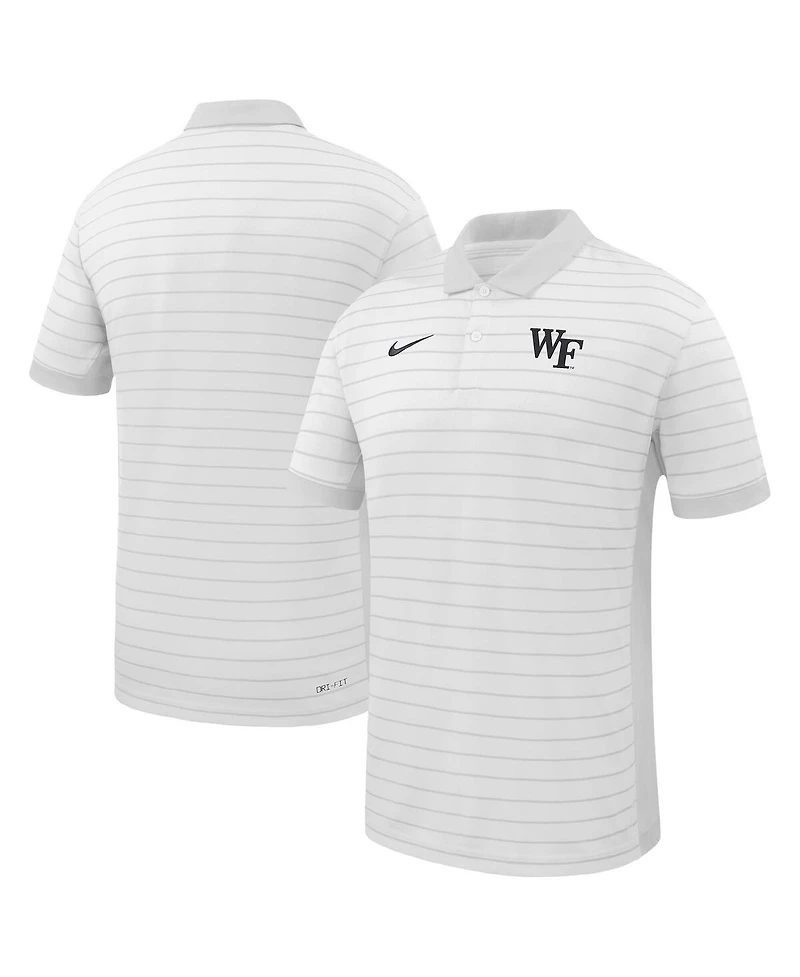Nike Men's White Wake Forest Demon Deacons 2025 Early Season Coaches Sideline Victory Stripe Performance Polo Shirt