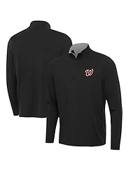 Antigua Men's Black Washington Nationals Content Quarter-Zip Sweatshirt