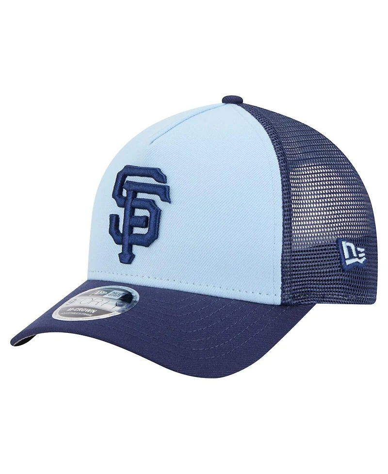New Era Men's Light Blue/Navy San Francisco Giants 2-Tone Color Pack 9FORTY M-Crown A-Frame Adjustable Hat