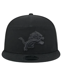 New Era Men's Black Detroit Lions Adventure Canvas Split Panel 9FIFTY Snapback Hat