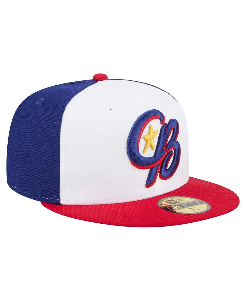 New Era Men's White/Red Kannapolis Cannon Ballers Authentic Collection 59FIFTY Fitted Hat