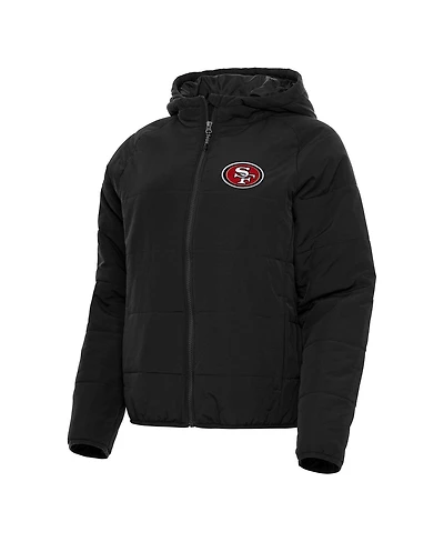 Antigua Women's Black San Francisco 49ers Universe Full-Zip Hoodie Jacket