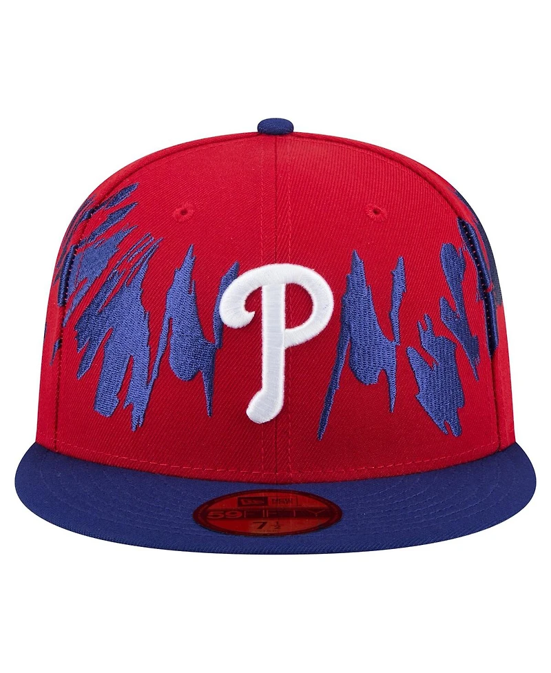 New Era Men's Red/Royal Philadelphia Phillies Retro Pattern 59FIFTY Fitted Hat