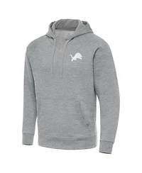 Antigua Men's Heather Gray Detroit Lions Victory Pullover Hoodie