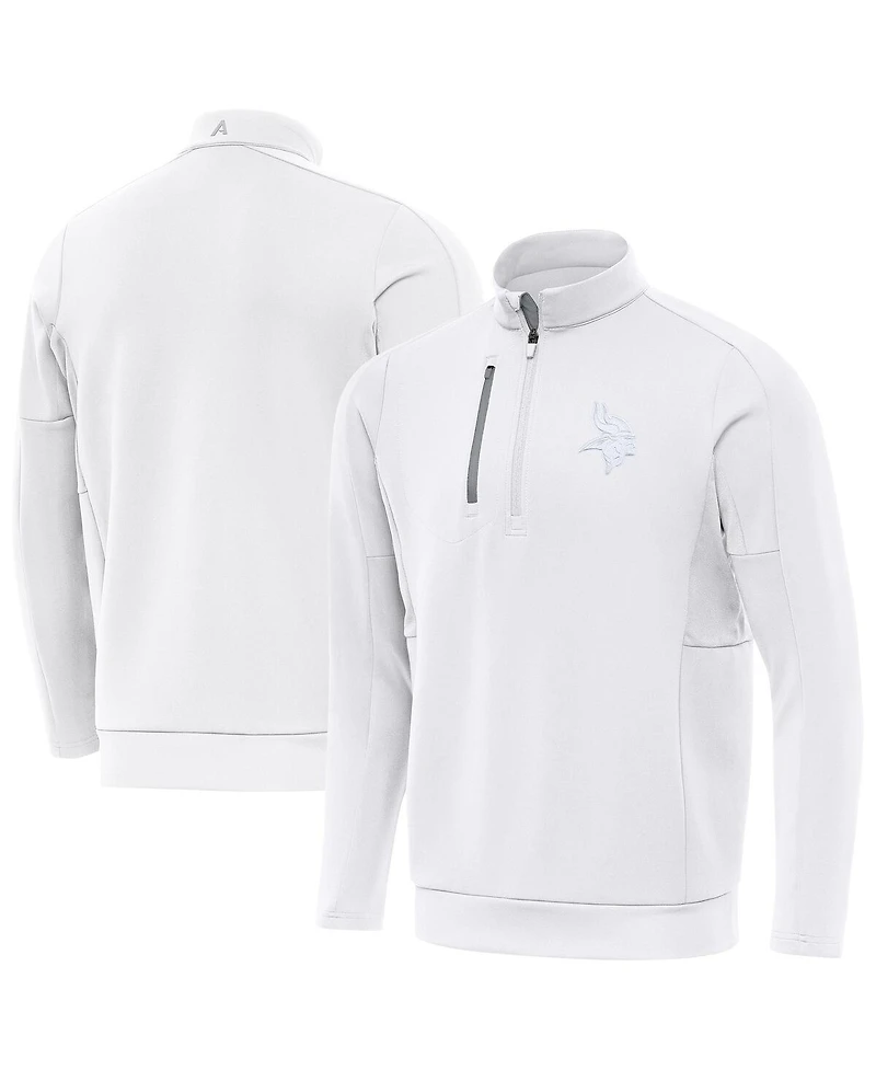 Antigua Men's White Minnesota Vikings Generation Quarter-Zip Sweatshirt