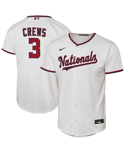 Nike Big Boys and Girls Dylan Crews White Washington Nationals Home Replica Jersey