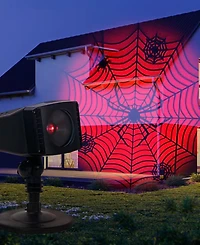 Northlight 7" Spiderweb with Falling Spiders Halloween Outdoor Light Projector
