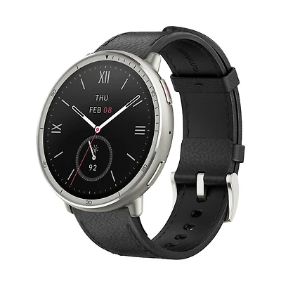 Amazfit Active 2 Smart Watch - Black Leather Premium Version