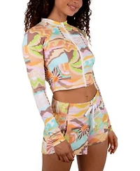 Hurley Juniors Vacay Dreams Cropped Rashguard Top Board Shorts