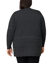 Melissa Paige Plus Textured Stripe Cardigan Sweater