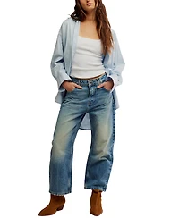 Free People Women's Deep Trance Boyfriend Cut Cotton Jeans