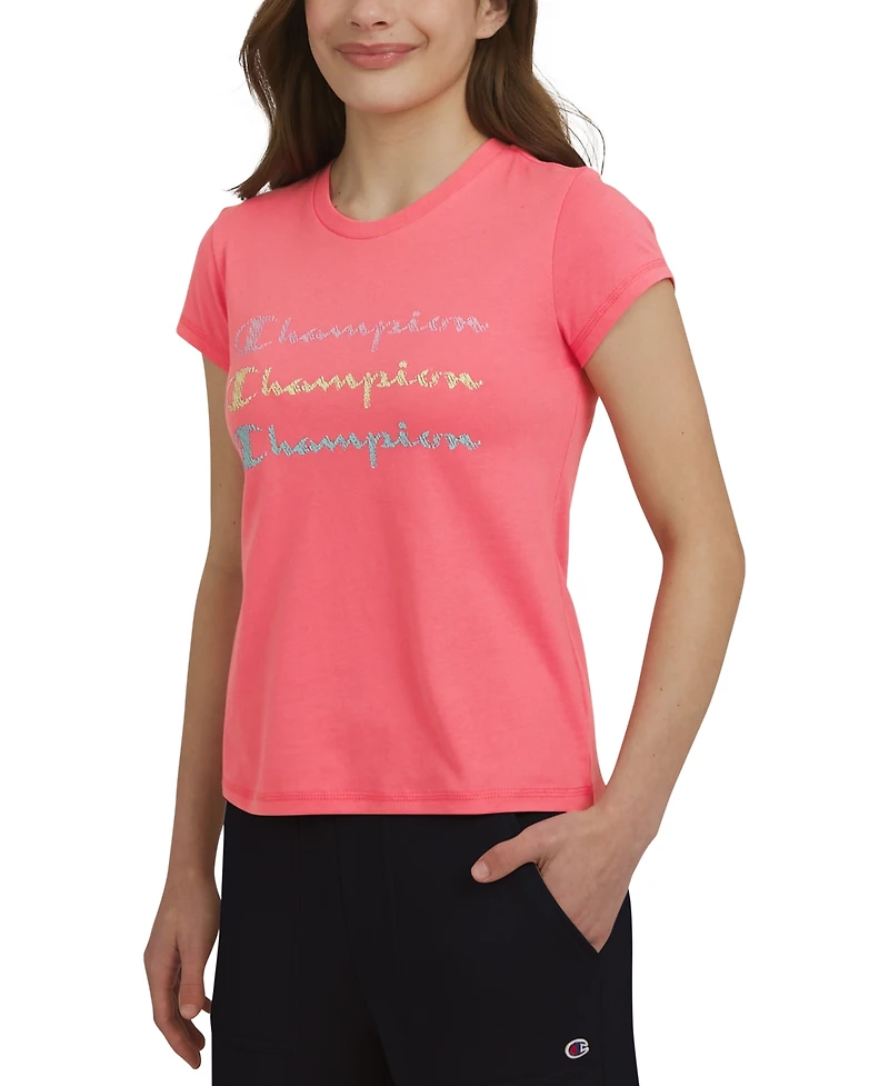 Champion Big Girls Short-Sleeve Logo Graphic T-Shirt