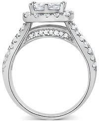 Diamond Princess Quad Cluster Halo Engagement Ring (2-1/2 ct. t.w.) in 14k White Gold