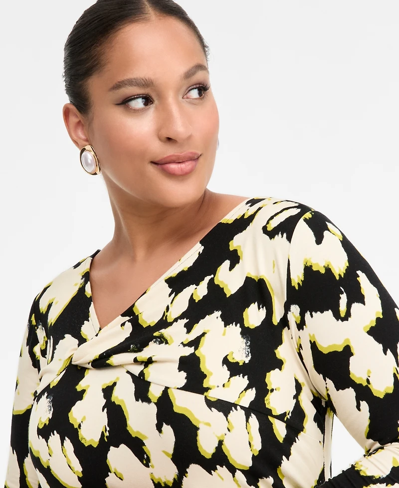 I.n.c. International Concepts Plus Printed Crossover-Neck Maxi Dress, Macy's Exclusive