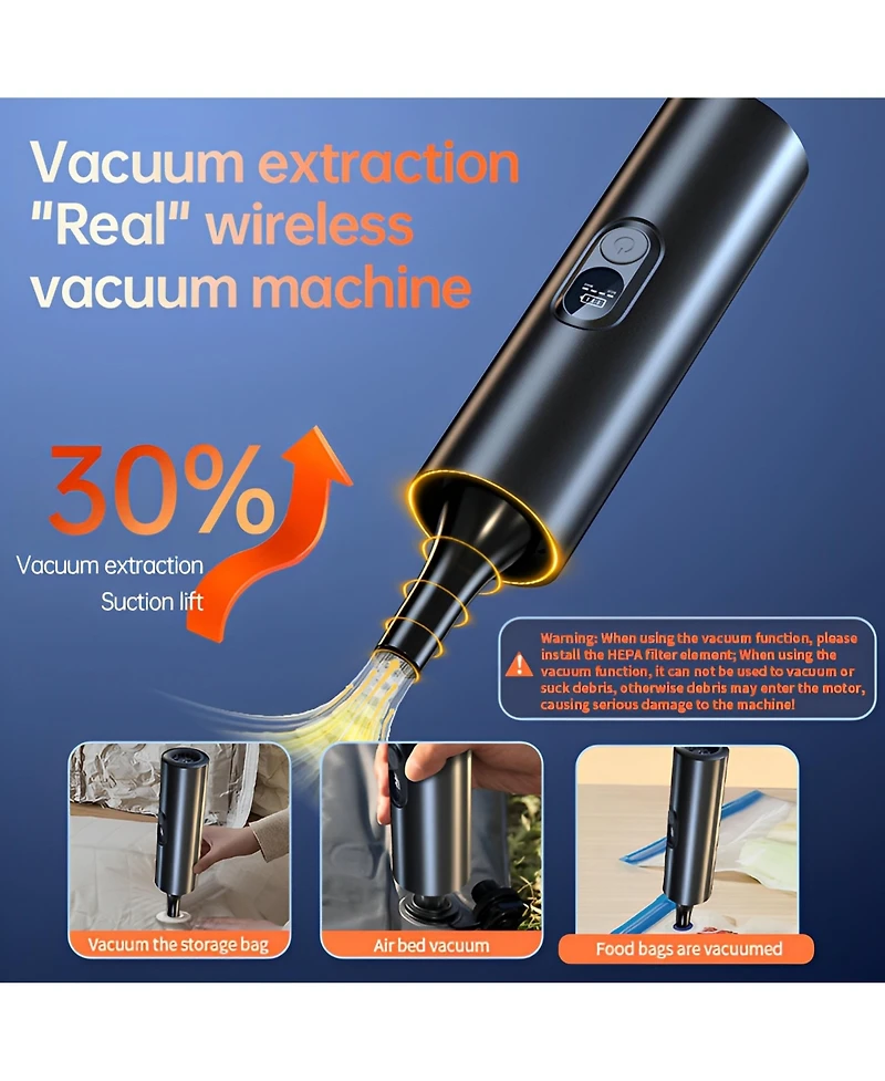 14KPA 4-in-1 Mini Cordless Vacuum Cleaner Portable Ai Handheld Vacuum with Type-c Charge for Car and House