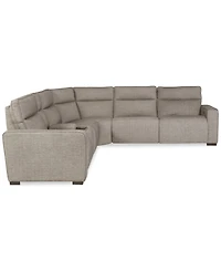 Miren -Pc. Fabric Sectional with Power Headrest Recliners Console