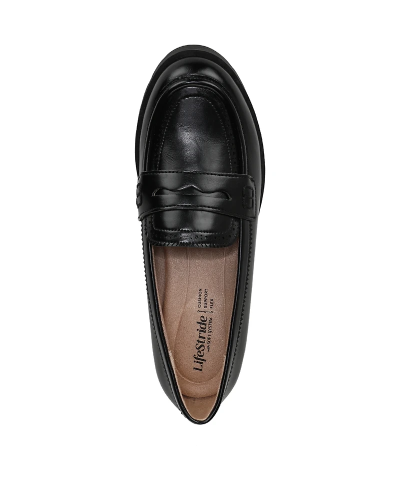 LifeStride Women's London 3 Lug Sole Penny Loafers
