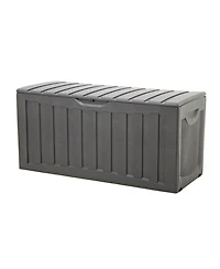 Ram Quality Products Plastic 90 Gal Outdoor Locking Storage Bin Deck Box, Gray