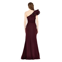 Amri Ruffle Pleated Gown with Rhinestone Embellishment