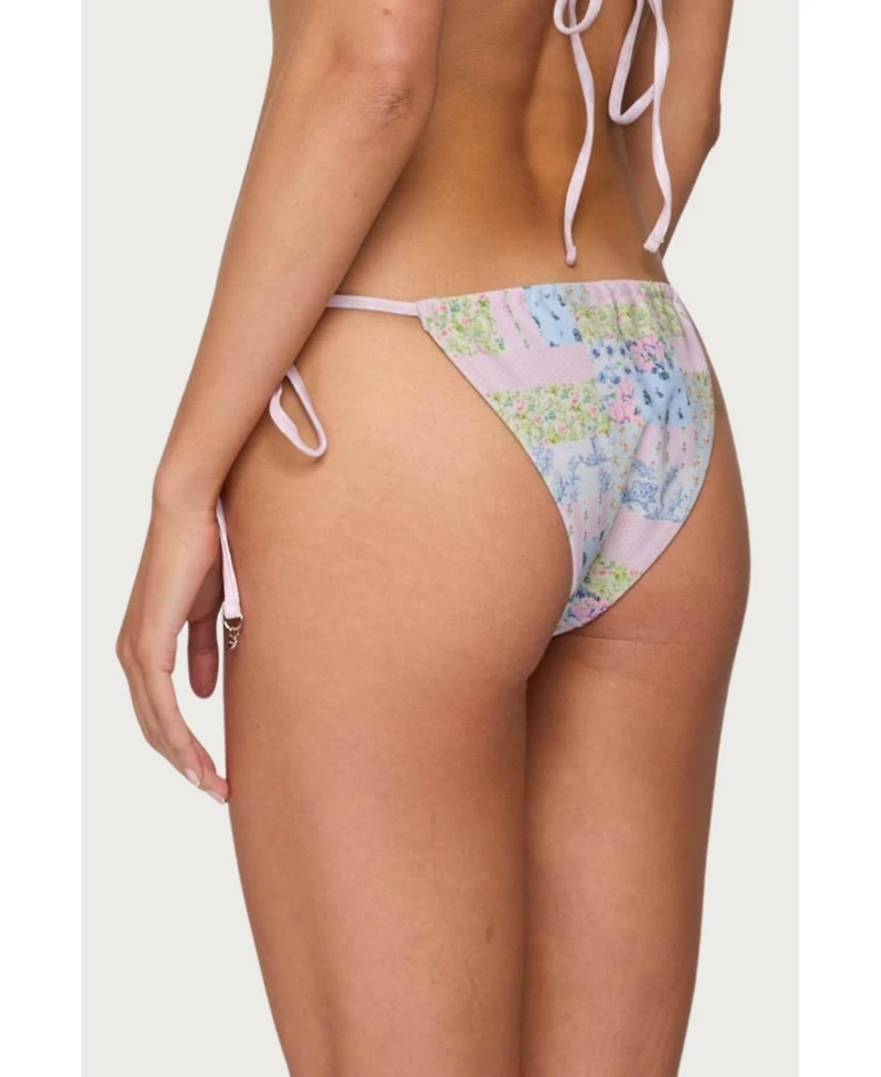 Edikted Women's Patchwork String Bikini Bottom