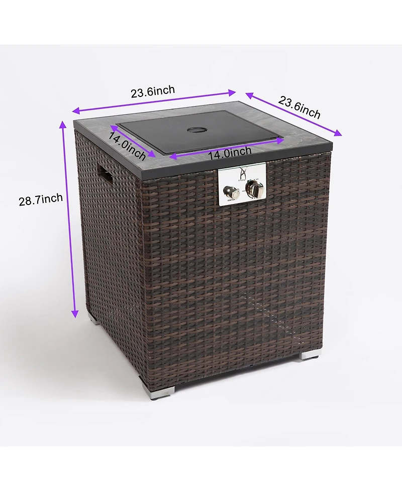 Flynama 28inch Outdoor Fire Pit Column, Propane Fire Column for Decor Gas Fire Pit Table Garden Corner Fire Table