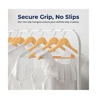 20 Pcs. of Solid Wooden Hangers for Clothes - Heavy Duty Suit Hanger Set with Chrome 360° Swivel Hook (Natural Color